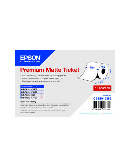 Papier normal 80mmx50m pour TM-C3400, TM-C3500