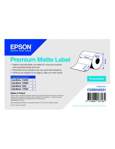 Etiquettes 102x51mm pour Epson...
