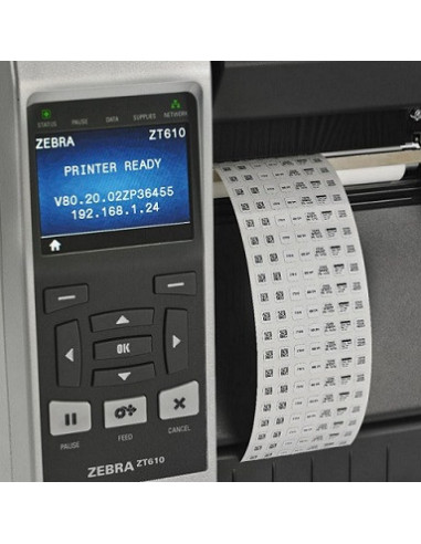Zebra ZT620, massicot, USB, RS232, BT, Ethernet