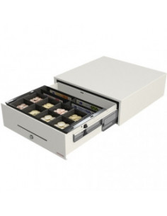 Boîte de caisse moyenne avec plateau d'argent, petite boîte de verrouillage  sécurisée avec clé, tiroir-caisse, 7,87 « x 6,30 « x 3,54 » Blanc Moyen