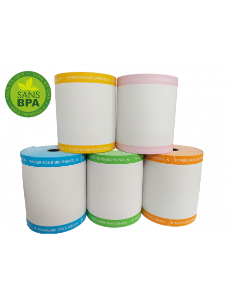 Bobine papier thermique 80mm bande couleur