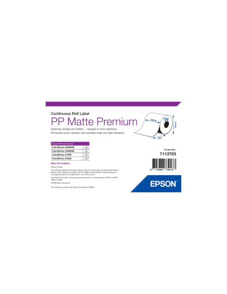 Etiquettes 105mmx55m MAT Label pour Epson C6000, C6500, C7500, C8000