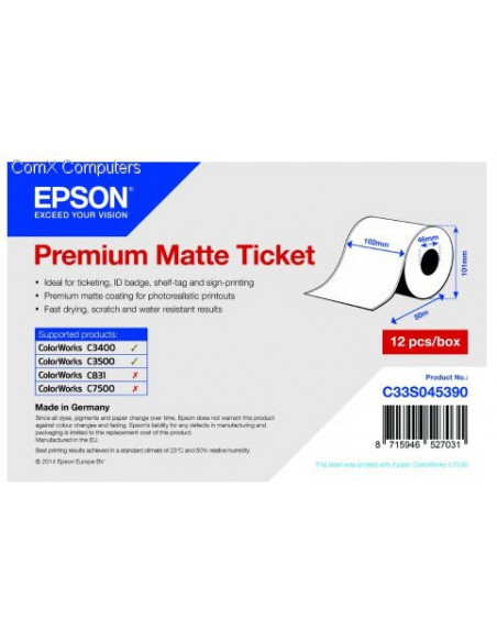 Papier normal 102mmx50m pour TM-C3400, TM-C3500